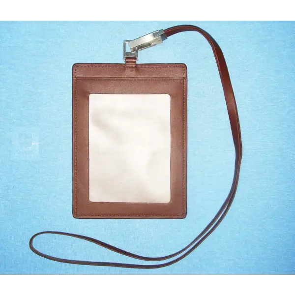 P-011- Leather ID Badge holder - simple